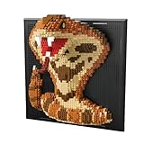 Fuleying Schlange Mini Baustein Bausatz, Klemmbausteine 3D-Tiere Wandkunst-Baukasten, Mikro Bausteine für das Home Office, Kreatives Geschenk für Erwachsene Teenager(1518 Stück)