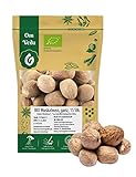 BIO Muskatnuss 15 Stück | Ganze Muskatnüsse aus Sri Lanka | Für Gewürzmühle Reibe | BIO-Qualität handverlesen | Organic Nutmeg | OmVeda