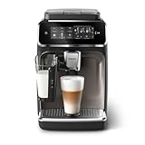 Philips 3300 Series Kaffeevollautomat - 6 Getränke, Modernes Farb-Touchscreen-Display, LatteGo-Milchsystem, SilentBrew, 100% Keramikmahlwerk, AquaClean Filter. Schwarzchrom (EP3347/90)