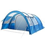 Skandika Tunnelzelt Kemi für 4 Personen | Camping Zelt, 2 Schlafkabinen, 2 m Stehhöhe, wasserfest, 3000 mm Wassersäule, Frontwand versetzbar, Vorzelt | Campingzelt, Familienzelt (blau/grau)