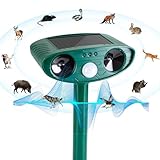 Solarbetriebener Katzenschreck für garten testsieger, Hofeny Marderschreck Ultraschall, 8m Reichweite, Tiervertreiber mit einem Bewegungsmelder, Maulwurf Vertreiber wirksam gegen Katzen, Marder, Vögel