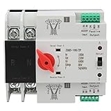 DEWIN Automatischer Transferschalter, Dual Power Automatischer Transfer Schalter Notstrom Umschalter Ununterbrochener 2 Wege Controller 2P 100A AC 220V