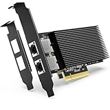 10G PCI-E Netzwerkkarte mit 10Gbps Dual RJ45 Ports, Intel X540-T2 Controller, VIMIN 10Gb Ethernet Adapter Karte Kompatibel mit PCI Express X8, X16, Unterstützt Windows/Windows Server/Linux/VMware