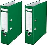 Leitz Qualitäts-Ordner 180° Plastik, das Original, DIN A4 Aktenordner 8 cm breit, 90% Recycling-Karton, 30% Pre-Consumer Recycling-Kunststoff, Mit 180° Mechanik, 600 Blatt Kapazität, Grün, 10105055