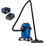 Scheppach Akku Nass-Trockensauger C-NTS15-X | Saugleistung 10 kPa | Behältervolumen 12 L | Schlauch 1,5 m | Nasssauger mit Ausblasfunktion (mit 4Ah Akku & Ladegerät)