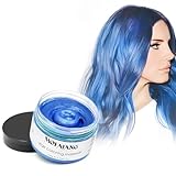 Temporäre Haarfarbe, 4,23 Unzen Haarfarbe Wachs für Männer Frauen, Washable Naturhaarfarbe Pomade, Instant Haartönung Dye Haar Wachs für Party, Cosplay, Halloween (Blau)