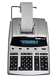 Victor Technology 1240-3A Desktop-Taschenrechner, silberfarben, Drucker, 12-stelliges Display, Netzteil, Silber
