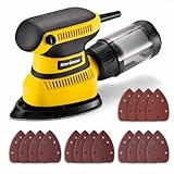 Enventor Deltaschleifer 210W, Schleifmaschine, Electric Orbital Schleifer mit 16 Schleifblätter, 15000 U/min, Klettfix-System, Staubsaugbeutel, Multischleifer für Ecke & Kante, Holz & Metal