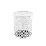 LEVIATAN Metall Stifteköcher - Stiftehalter rund aus Drahtmetall - Mesh Multifunktions Becher für Kugelschreiber - Stifte Halter für Büro/Schule Ø91 mm, Perlmuttfarben