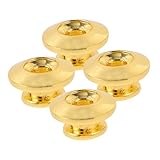 WEKADRIN 4 Stück Gitarrengurt Verschlüsse Teilig Metall Gurtschlösser Antirutsch Knöpfe für Gitarre Akustik Bass Ukulele Langlebig und Einfach zu Montieren Goldfarben