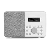 Mangokit MD1 DAB-Radio tragbar,DAB+ Digital Radio,FM-Radio,kleines Küchenradio mit Display,Radios-Netze und Batterieantrieb,40voreingestellte Stationen,Alarme,Uhr,Schlaftimer,Kopfhörer-Port-Stone Grey