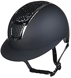 HKM Unisex – Erwachsene Glamour Shield Reithelme, 9171 schwarz/Silber, 56-58 cm
