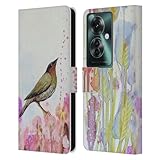 Head Case Designs Offizielle Sylvie Demers Verträumt Voegel 3 Leder Brieftaschen Handyhülle Hülle Huelle kompatibel mit Oppo Reno11 F 5G / F25 Pro 5G