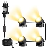 SoulBay Teichbeleuchtung, 4er Unterwasser LED Licht mit mit Timer, IP68 Wasserdichte LED Unterwasser Poolbeleuchtung Teichlichter für Teich Pool Patio Garten Brunnen Innen Außen Deko
