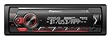 Pioneer MVH-S420BT, 1DIN Autoradio mit RDS, rot, halbe Einbautiefe, deutsche Menüführung, Bluetooth, USB, AUX-Eingang, iPod/iPhone-Direktsteuerung, Freisprecheinrichtung, Smart Sync