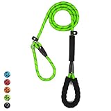 Retrieverleine mit Zugstopp,1,0x180CM Retriverhundeleine mit Weich Gepolstertem Griff, moxonleine Reflektierendes hundeleine Halsband für große Hunde (Grün)