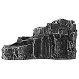 Gadpiparty Große Schildkröten sonnenterrasse aus Resin Langlebige Reptilienplattform mit Natürlichem Stein Design Sicher und Dekorativ für Aquarium und Terrarium als Kletterramp und