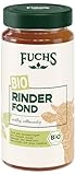 Fuchs Gewürze - Bio Rinder Fond, optimale Basis für Suppen und Saucen, Ohne Geschmacksverstärker, Farbstoffe oder Palmfett, Zutaten aus kontrolliertem biologischem Anbau, 400 ml im Glas