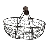 NUOBESTY Eisen Handlicher Brotkorb mit Henkel Drahtkorb für Brot und Obst Tragbarer Servierkorb für Küche und Wohnzimmer Robust und Dekorativ für Haus und Party