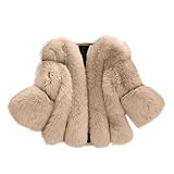 Pelzmantel Damen Kurz Dicker Felljacke Damen Kunstpelz Mantel Fleecejacke Frauen Flauschig Pelzjacke Faux Pelz Winterjacke Warm Gefüttert Kunstfell Oberbekleidung Dicker Wintermantel Winter