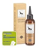Ohrreiniger für Hunde - löst Verschmutzungen und lindert Juckreiz, mit Mikrosilber und Zink, vegan, OHR-REINIGER von LILA LOVES IT, 100 ml