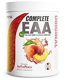 EAA Pulver 500g ICE TEA PEACH - 12.500mg essentielle Aminosäuren - unglaublich lecker & erfrischend - COMPLETE EAA mit allen 9 EAAs inkl. Histidin - EAA vegan Aminosäuren Pulver - Amino Workout Drink