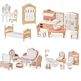 Puppenhaus Möbel Holz, 32 Stück Puppenhaus Zubehör Set, Miniatur Möbel für Kreatives Rollenspiel, Lernspielzeug für Kinder von 3-12 Jahren