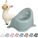 DOCARI Baby Töpfchen für Kinder ab 1 Jahr bis 3 Jahre Lama grün - Ergonomische Kindertoilette: kinderfreundlich, leicht & tragbar - Kinder Töpfchen Toilettentrainer - Abhaltetöpfchen Baby