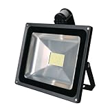 Greenmigo 20W/30W/50W/80W LED SMD Fluter Strahler Squre Wandleuchter Flutlicht Scheinwerfer Außenstrahler Innenbeleuchtung Warmweiß mit Bewegungsmelder (80 Watt)