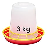 Garronda Landwirtschaftlicher Geflügel Futterautomat 3 kg aus BPA-freiem Kunststoff, Stallausstattung für Hühnerhaltung und Geflügelbetrieb, GD-0151 Gelb
