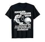 Fischlein Beisse Angler Fischer Angeln Fisch Spruch Geschenk T-Shirt