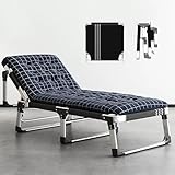 EYPKPL Gästebett Tragbares Klappbett, 5 Gänge, verstellbares Klapp-Campingbett mit Matratzenbetten für Camping, Unterstützung für 200 kg, Lounge-Sessel schnell öffnen