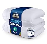 Utopia Bedding Bettdecke 200 x 200 cm, Ganzjahresdecke 370 GSM Füllung, atmungsaktive Schlafdecke, Steppdecke, Super Weiche Kuschelige (Weiß)