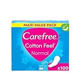 Carefree Cotton Feel Normal Frischeduft 100 Stk., Slipeinlage mit optimaler Passform und ein Gefühl täglicher Frische, 100 Prozent atmungsaktiv und ohne zu verrutschen