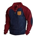 Herren Outdoor Sweatshirt Mit Kapuze Pullover Langärmelig Lässig Langarmshirt Weich Bequem Oberteile Lässige Modische Stehkragen Lockerer Cordpullover Sweatjacke Klassisch Aus Hochwertiger