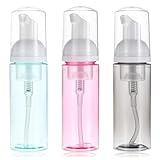HJZHII 3 Stück 60ml/2oz Schaumpumpe Flaschen,Wimpern Shampoo Pumpspender Water Pump Leere Reise Schaumspender Nachfüllbare Mousse Flasche Reise Größe Schaumpumpe für Hand Seife Reiniger Gesichtswäsche
