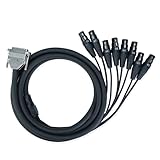 keepdrum sna55-8 D-SUB Multicore-Kabel Snake Kabelpeitsche DB-25 zu 8x XLR Buchse 3m