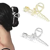 ISIGMA Hair Claw Clips Flower Hair Claws 11cm rutschfeste Haarklammer Haarschmuck for Frauen und Mädchen (Color : Gold)