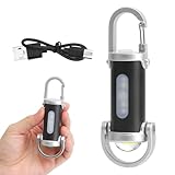 TNSLAND Mini Taschenlampe Schlüsselanhänger Superhelle LED Aufladbar Wasserdicht Taschenlampe 7 Modi mit USB-Kabel, für Haushalt, Auto, Outdoor, Reisen, Camping, Arbeit
