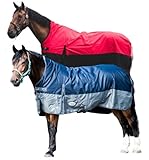 Pferdedecke 1200D High Neck 50g, 100g, 200g Weidedecke Winterdecke Regendecke Turnout : 100g Red/Black 135