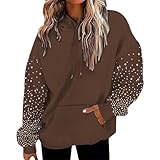 Kapuzenpullover Damen Oversize Baumwolle Hoodie Sweatshirt Mit Kapuze Langarm Damen Sweater Farbverlauf Langarmshirt Thermo Kapuzenjacke Elegant Sweatjacke Taschen Pullover Flauschig Sweatshirts