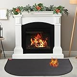 Feuerfeste Matte für Kaminofen Standardgröße 100 x 60 cm | Inklusive 4 Anti-Rutsch-Streifen für zusätzliche Sicherheit | Vermeiden Sie Verbrennungen und Funkenschutzplatte