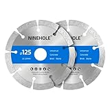 2x Diamantscheibe 125mm, Diamanttrennscheibe für Beton, Granit, Stein, Ziegel, Baumaterialien, Naturstein, Mauerwerk, Diamant Trennscheibe mit hoher Schneidleistung