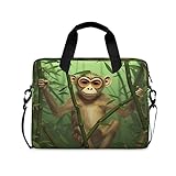 Animal Monkey Tree Forest Laptoptasche für Damen und Herren, Computertasche, Laptop-Hülle, Aktentasche für 14/15,6/16 Notebook-Laptop-Umhängetasche für Büro, Arbeit, Reisen, Multi, Einheitsgröße,