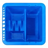 ABOOFAN Kunststoff Pinselreiniger mit Pinselhalter Quadratischer Waschbecken Künstler Brush Tub für Acrylfarben Öl Wasserfarben Malerei Geeignet Langlebig und Leicht zu Reinigen
