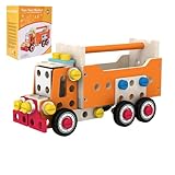 Bauspielzeug – Werkzeug-Set für Fiktionsspiele, Holzschrauben für Kinder | Feinmotorikspielzeug, Holzbauernhof-Set mit Brett für Bambi