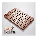 Luxuriöse, rutschfeste Holz-Badematte für Whirlpool-Badewanne, wasserdicht, massives Nanmu-Holz, Duschmatte, rechteckiges Entenbrett für den Innen- und Außenbereich, Braun, 70 x 90 cm