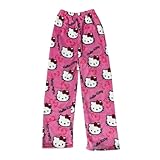 𝐇𝐞𝐥𝐥𝐨 𝐊ἰ𝐭𝐭𝐲 Pyjama Hose Kinder - Schlafhose Mädchen Pyjamahose Lang Flanell Weich Kawaii Pyjamas Anime Warm und Bequem Schlafanzughose Casual Schlafanzug Weihnachts