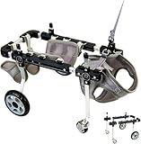 Hunderollstuhl mit 4 Rädern und voller Unterstützung, verstellbarer Hunderollstuhl, Mobilitätswagen, Mobilitätsunterstützung für kleine, mittelgroße und große behinderte Hunde, Hüftstütze fü