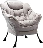 HollyHOME Relaxsessel Sessel Relaxliege Freizeitsofa Chaiselongue Lazy Chair Relax Loungesessel mit Armlehnen und Taschen, Grau